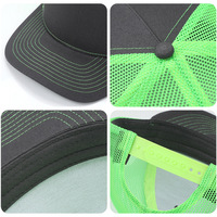 Casquette de baseball à visière micro-courbée pour le commerce extérieur transfrontalier, respirante, estivale, avec filet et couleurs assorties, 6 panneaux