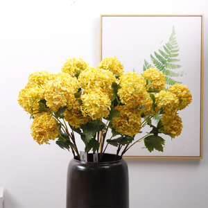 3 têtes de fleurs artificielles en soie d'hortensia, haute simulation, accessoires de décoration pour mariage et maison - Product Image 1