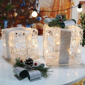 Novedades: Caja de Regalo Acrílica de 48L con Luz LED Blanca Cálida para Decoraciones Navideñas, Luz Nocturna para Interiores y Exteriores - Product Image 2