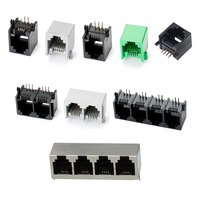 Connecteur réseau RJ45 modulaire ultra-mince 8P8C 6P6C RJ11 RJ12 RJ45 femelle LED à montage sur circuit imprimé 90 degrés 1,5A