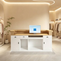 Comptoir de réception moderne et minimaliste en MDF pour magasins de vêtements, salons de beauté, hôtels, maisons d'hôtes - Comptoir de caisse commercial compact