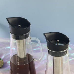 Pot kaca borosilikat 1200ML 1500ML, Pot kaca teh kopi dengan Filter baja tahan karat kepadatan tinggi - Product Image 4