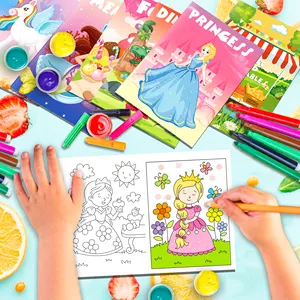 TY037 Cartoon Character Theme Coloring Books School Activity Fillers DIY Painting Drawing Book For Kids Birthday Gift