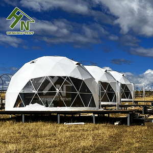 Oem ODM hiện đại sang trọng bốn mùa khung thép mạ kẽm 6m ngoài trời khu nghỉ mát Lều tuyết nhà PVC vải trắc địa mái vòm Lều phòng tắm - Product Image 1