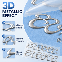 Services ODM/OEM : Étiquettes thermocollantes en TPU à texture métallique 3D en relief, lavables et résistantes à la décoloration, pour patchs de vêtements