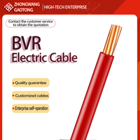 Câble en cuivre sans oxygène BVR torsadé 450/750V Isolé en PVC IP20 -15~70 Norme GB Fil de construction flexible Câblage électrique