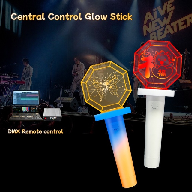15 Colors Plastic 433 512 DMX 2.4G APP Remote Control LED Stage Light Stick Portable Retro Style Celebrity Concert Support