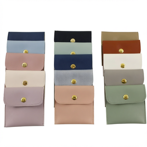 Bolsa de Piel Sintética Reutilizable Personalizada con Cierre de Broche para Joyería Fina, a Prueba de Polvo, Portátil, para Guardar Relojes, Gafas, con Logotipo Estampado, para Collares - Product Image 1