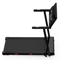 Tapis roulant à inclinaison automatique avec écran tactile LED, table d'ordinateur portable réversible avec capteur de fréquence cardiaque