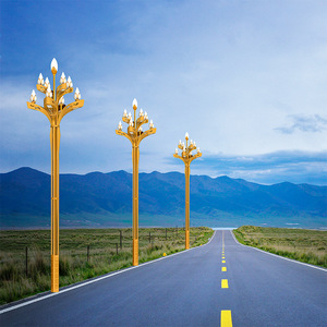 เสาไฟถนน LED อลูมิเนียมอัลลอยด์ กันน้ำ IP65 สำหรับสวนภายนอกอาคาร แสงสว่าง AC 220V โคมแก้วพร้อมเซ็นเซอร์ตรวจจับความเคลื่อนไหว - Product Image 4