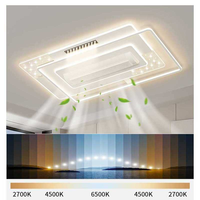 Ventilateur de plafond moderne sans pales avec protection oculaire à spectre complet, lumière LED, télécommande, moteur DC, CRI 90 élevé