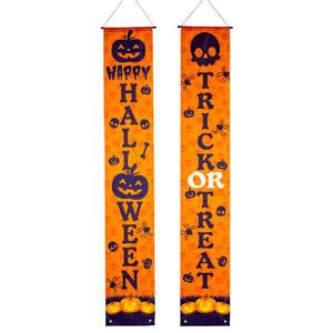 LOT DE 2 BANNERS EN TISSU HAPPY HALLOWEEN 180X30CM - Product Image 1