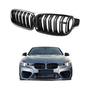Grille de calandre en fibre de carbone noir brillant de haute qualité pour BMW Série 3 F30 F31 F35 2016 à 2019 - Product Image 1