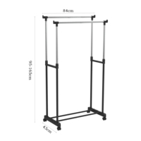 Support de séchage Wireking à double pôle en acier inoxydable noir armoire magasin de vêtements hauteur réglable rotatif affichage suspendu