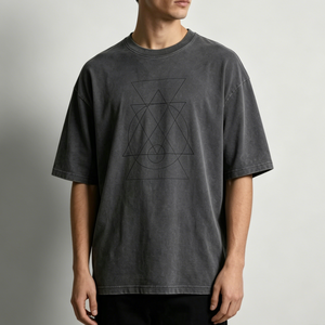 <span class=keywords><strong>T</strong></span>-<span class=keywords><strong>shirt</strong></span> Oversize Nera Vintage Effetto Acido da Uomo, 260GSM Cotone Pesante, Vestibilità Ampia con Spalle Cadenti, Stile Streetwear per <span class=keywords><strong>Skateboard</strong></span> - Product Image 1