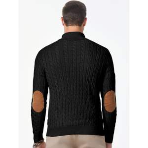 2025 Men's <b>Cable</b> <b>Knit</b> Pullover <b>Sweater</b> Casual Long Sleeve Stand Collar Button Plus Size Anti-Wrinkle Knitted <b>Sweater</b> Pattern - Product Image 3