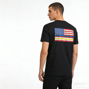 T-shirt décontracté pour homme American Summer 160 g/m² avec logo sérigraphié pour la vie quotidienne – Vente en gros - Product Image 4