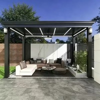 Pavillon extérieur moderne en aluminium avec toit imperméable, facile à installer, durable, adapté aux jardins européens