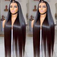 Perruque HD 12-30 pouces, cheveux raides, cheveux humains vierges brésiliens, dentelle transparente 13x4, pré-épilée, sans colle
