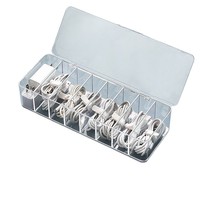 Boîte de rangement pour câbles de haute qualité, fabriquée avec précision, classique, grande taille, en acrylique, avec couvercle rabattable, type sur pied, compartiments transparents pour