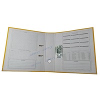 Carpeta de Archivos Clásica de Plástico con Clip de Cartón PVC A4, Cubierta Rígida Transparente Azul y Negra con Bolsillo Trasero