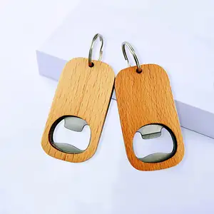 High Quality Design Wholesale Metal And Wood Keyring With Opener Custom Key Ring Wooden Beer Opener