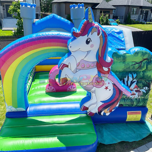Aufblasbare einhorn-hupfburg kids outdoor commercial bouncing jump <b>house</b> <b>inflatable</b> unicorn bouncy castle - Product Image 3