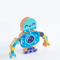 Vente en gros d'usine Ensemble de blocs de construction robot en bois Ensemble de jouets d'assemblage cadeau éducatif pour enfants garçons et filles
