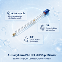 Électrode de capteur de pH pour la fermentation, pour pH-mètre en ligne, processus de bioréacteur, autoclavable, stérilisable à la vapeur, personnalisable OEM ODM