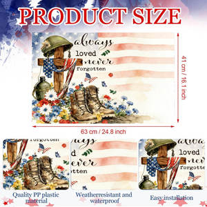 Флажок для сада на День памяти: «Всегда герои», 12x18 дюймов, с изображением солдатских ботинок, садовый декор - Product Image 2