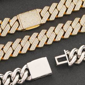 Toptan 20mm zirkon elmas küba zincir Hip Hop kolye takı erkekler için tam elmas kolye - Product Image 3