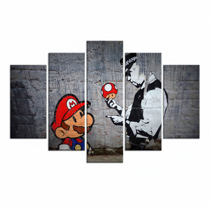 Toile imprimée : Art graffiti Banksy - Super Mario & Policeman, LOT DE 5 TOILES ASSORTIES - Product Image 2