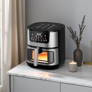 <span class=keywords><strong>Friteuse</strong></span> à <span class=keywords><strong>air</strong></span> électrique 110V 15L avec panneau tactile, revêtement antiadhésif en aluminium, porte vitrée visible, pour usage domestique, export - Product Image 1