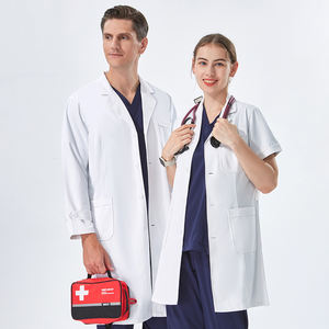 लंबी और छोटी आस्तीन सौंदर्य संस्था सफेद कोट सर्जिकल मेडिकल वर्दी अस्पताल के कपड़े पहनने योग्य सफेद लैब कोट - Product Image 2