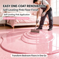 Revêtement en résine époxy auto-nivelante, résistant à l'usure, imperméable, antidérapant, peinture époxy rose pour sols intérieurs, chambre à coucher, salon