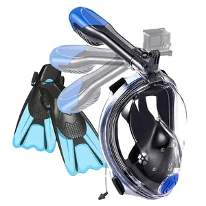 Adults Dry Top Anti Fog Diving Equipment Snorkel Scuba Set Flippers Snorkel Tube Diving Mask Swimming Goggles Diving Fins