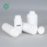100ml 200ml Vente en gros Logo personnalisé Grand récipient à poudre vide en plastique HDPE Pots à épices avec trous Couvercles