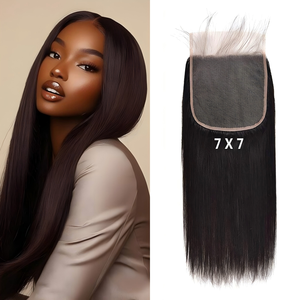7X7ปิดผมดิบแบบมีสายรัดด้านหน้าแบบ12A ผมดิบแบบโปร่งใสสไตล์เวียดนามส่วนหน้าแบบชาวสวิสขายส่งสำหรับแฟชั่น - Product Image 3