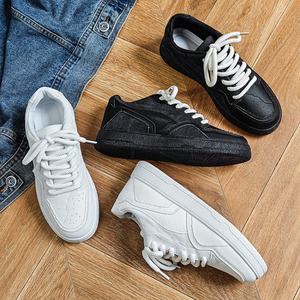 Men's Thick Soled Versatile Casual Sports Shoes Low Top Lace Up <b>Skateboard</b> Shoes Student Anti Slip Wearable Walking Shoes - Product Image 3