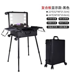 Maleta de Aluminio y Magnesio Obox, Gran Capacidad, Ruedas Giratorias, Caja de Almacenamiento de Cosméticos Resistente, Rosa, Oro Rosa, Negro - Product Image 4