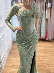 Serene Hill LA73769 Elegante <span class=keywords><strong>Vestido</strong></span> de Noche Verde Salvia con Encaje, Chaqueta <span class=keywords><strong>Bolero</strong></span> de Manga Larga, Abertura Alta y Corte Sirena para <span class=keywords><strong>Fiesta</strong></span> 2026 - Product Image 2