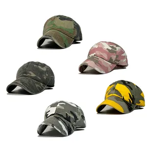 Gorra de béisbol de camuflaje personalizada, diseño de sublimación, logotipo bordado, gorra deportiva de camuflaje para hombre y papá