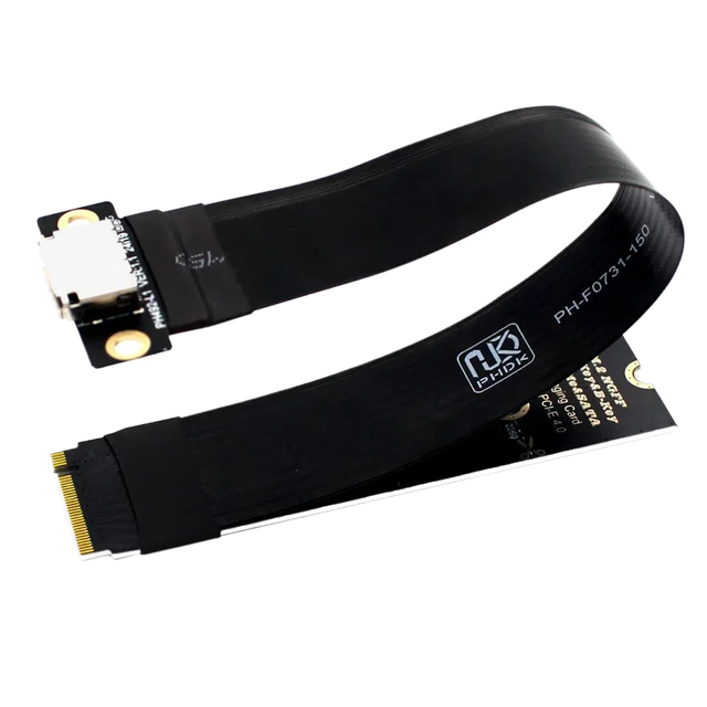 M.2 NVME Oculink 4i Adapter PCIe 4.0 Gen4 Cable Desktop Laptop Extension Cable for SSD Graphics Card M Key M2 Key Computer