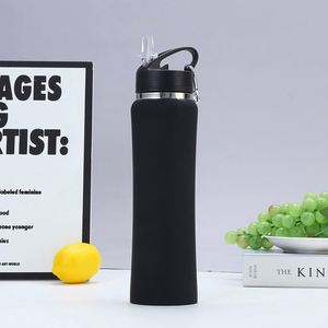 Outdoor Trekking Stainless Steel <b>Sports</b> <b>Water</b> <b>Bottle</b> 600ml 750ml Double Wall Vacuum Insulated Straw Lid Reusable Thermal Flask - Product Image 5