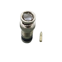 Conector Coaxial RF de Compresión BNC Macho de 75 Ohmios para Cable RG6, Hecho de Aleación de Zinc
