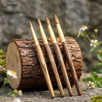 Pinceaux à ongles en poils de Kolinsky 100% purs avec manche en bois, logo personnalisé, pour poudre acrylique, gel UV, vernis à ongles, pinceaux acryliques