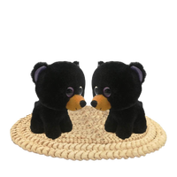 Peluche ours en peluche noir doux pour enfants, animal de petite taille personnalisé