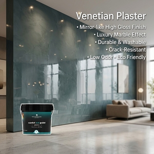 Pintura de Yeso Veneciano, Revestimiento de Pared de Yeso Pulido, Efecto Mármol, Acabado Decorativo de Yeso para Paredes Interiores - Product Image 2