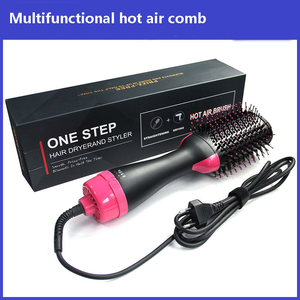 <b>Hot</b> Selling Ceramic Ionic Hair Straightener <b>Comb</b> & Brush with Plastic Handle Electric 2-in-1 Iron for Negative Curling - Product Image 5