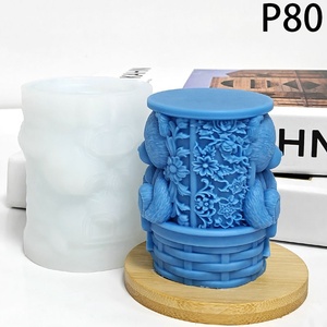 Stampo in Silicone 3D per Torte a Forma di Cestino di Fiori <span class=keywords><strong>con</strong></span> Orsetto e Fiocco, Decorazione Moderna e Semplice Fai-da-Te, Stampo per Candele - Product Image 3